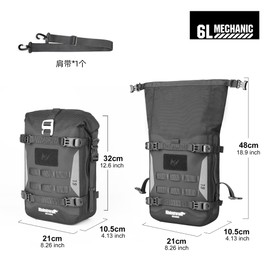 Rhinowalk Motorcycle Crash Bar Frame Bag - Waterproof Saddle Side Expanding Bag with Shoulder Strap (1pc)