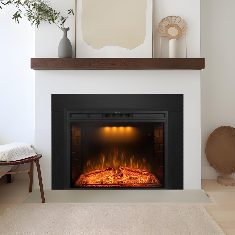 BenrocksTrim Kit for 33" W Electric Fireplace Insert, Black