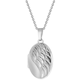 trendor Women's Necklace with Wing Locket Silver 925 75772-50 50 cm, Sterling Silver