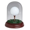 Glass Dome with Tee Golf Hole-in-One Trophy~Two Color Options~Sandcarved Engraving~Display