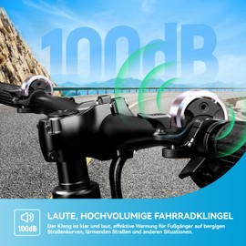 Greallthy Bicycle Bell, Mini Aluminium Alloy Bell Bicycle Super Loud Bicycle Bell, 2025 Upgrade Bicycle Bell for MTB Road Bike Ebike Mountain Bike, 19-25.4 mm Handlebars