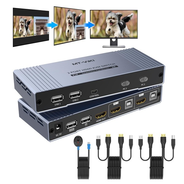 MT-VIKI 4K HDMI KVM Multiviewer 2x1 w/PIP 【Upgrade Version in