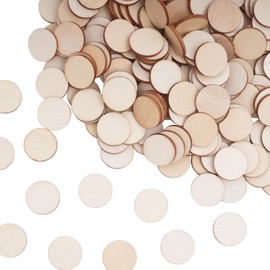 DLUSZERT 400 x 2CM Unfinished Round Wood Log for Crafting, Blank Wood Slices Round Wood Pieces, Natural Small Wooden Circle Discs, Wooden Cutout Ornaments for DIY Art Door Wedding Décor Scrapbook