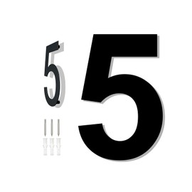 HKFENG 6 inch Large House Numbers Plates for Outside Floating Stainless Steel 304 Home Street Number Sign Door Numbers Screw On Address Door Number for Outside Easy to Install Matte Black