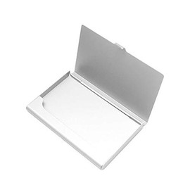 Professional Business Card Case Holder for Men or Women Aluminum Metal Stainless Steel Business Pocket Slim Thin Card Holder for 13-18 Cards (Silver))