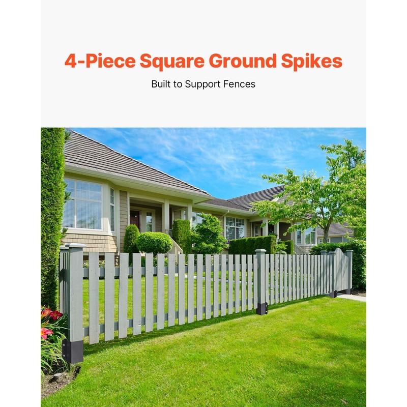 VEVOR Fence Post Anchor, 4 Pack 4 x 4 Inches