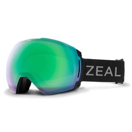 Zeal Optics Cloudfall XL Ski & Snowboard Goggle for Men & Women w/Interchangeable Bonus Lens, OTG, Anti-Fog, Dark Night/Jade Mirror