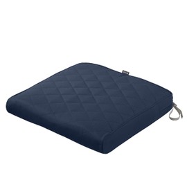 Classic Accessories Montlake Water-Resistant 21 x 19 x 3 Inch Patio Quilted Seat Cushion, Navy