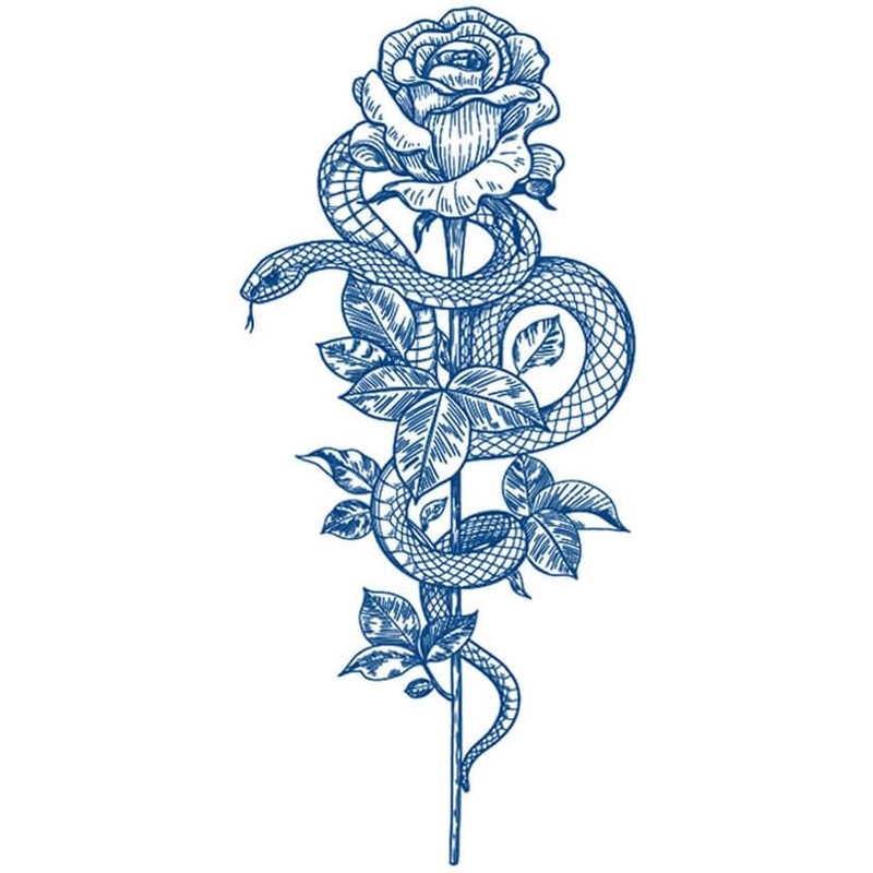 4 Sheets Temporary Wings Tattoo Snake Tattoo Semi-Permanent Sword Tattoo