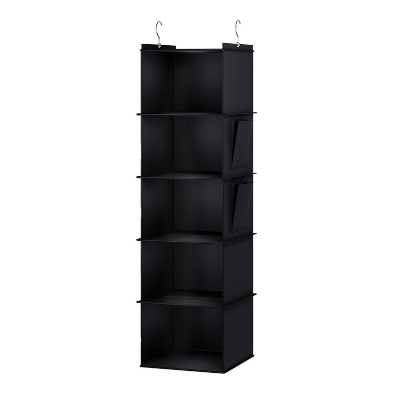 YOUDENOVA Hanging Shelf, Wardrobe Organiser, Hanging Storage with Bamboo Sticks