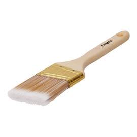 TRUPER Brocha cerdas sintéticas, mango madera,corte angular, 2-1/2' Truper