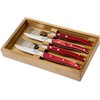 Tramontina Churrasco Paisano Steak Cutlery Set, Red Stainless Steel/Pine