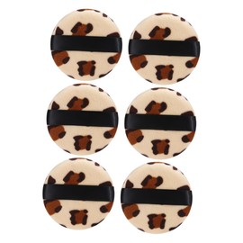 Ipetboom Leopard Print Makeup 6pcs Loose Powder Puff Set Gentle on Skin Washable