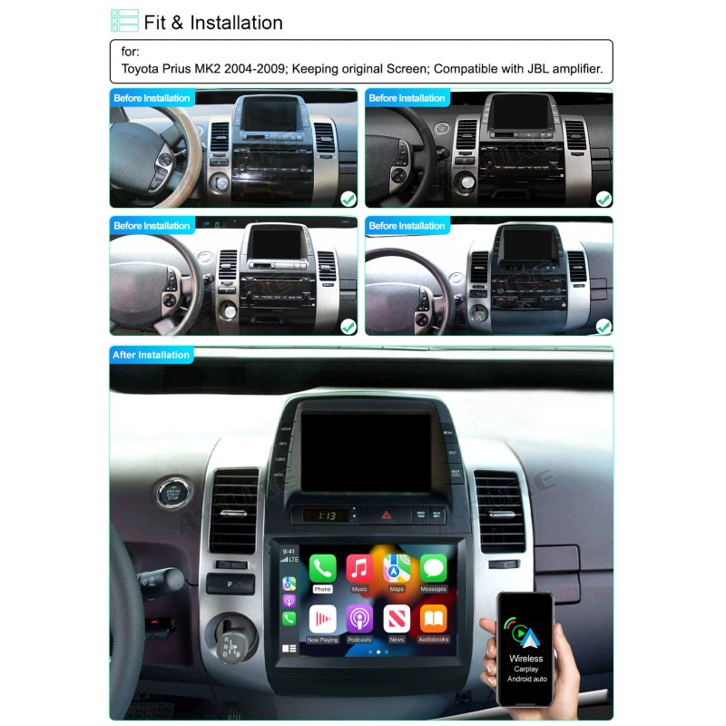 ASURE for Toyota Prius 2004-2009 Android 13 Car Radio Stereo