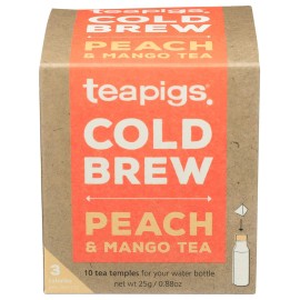 TEAPIGS Peach & Mango Cold Brew Tea, 10 CT