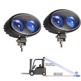 Fuguang LED Forklift Lights Blue Spot Forklift Safety Light Warehouse Safe Warning Lights 10V-100V (Blue 2 Pack)