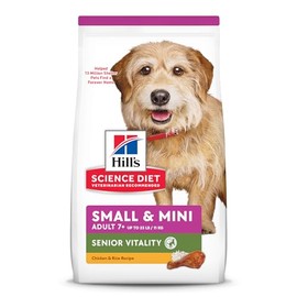 Hill's Science Diet Small & Mini Senior Vitality, Croquetas para Perro Senior Raza Pequeña Y Mini, Sabor Pollo Y Arroz 1.6Kg
