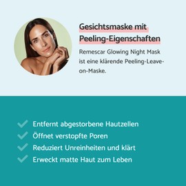 Remescar Luminous Night Mask 50 ml - Night Mask to Promote Skin Renewal - Face Mask - Cleans Pimples and Face Pores Minimiser - Exfoliating Face Cream Sleep Mask