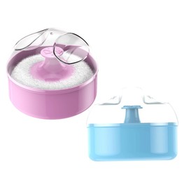 ORFOFE 2Pcs Body Powder Puff with Storage Box Soft and Powder Puff for Gentle Care for Even Application Organized and Clean for Parents