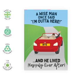 Central 23 Hilarious Greeting Card for Men - 'I'm Outta Here' - Leaving Cards for Colleague and Friends - Funny Greeting Card for Women - Goodbye Card - Comes with Stickers