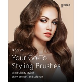 Ibiza Hair B8 Large Round Brush | 70mm Barrel for Volume & Smooth Finish | Blonde Boar Bristles Add Shine | Ideal for Fine or Curly Hair