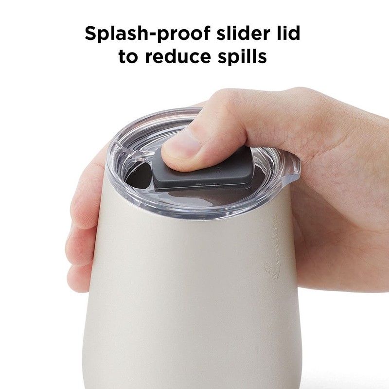 Rabbit Double Walled Stainless Steel Wine Tumbler, Includes Splash-Free Sliding