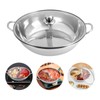 LINISHOP Stainless Steel Hot Pot Dual Sided Cooking Soup Shabu