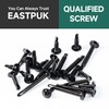 EASTPUK #10 x 1 Black Self Tapping Screws for Metal,