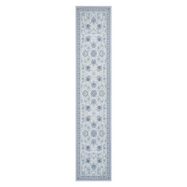 Phantoscope Hallway Runner Rug 2'x10' - Boho Washable Non-Slip Kitchen Rug Runner, Ultra-Thin Vintage Distressed Accent Throw Rug for Entryway Laundry Bathroom Bedroom, Blue/White