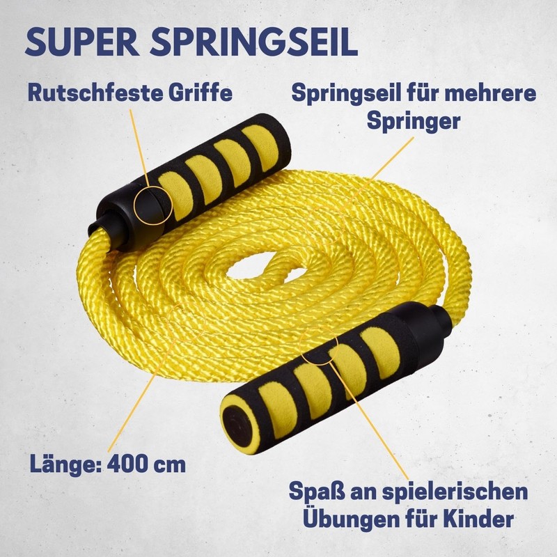 Best Sporting Skipping Rope with Soft Handles, Length 400 cm,