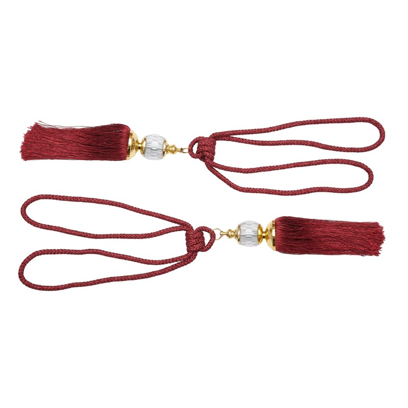 2 x Luxury Curtain Holdbacks Rope Tiebacks Tassel Tiebacks Bead