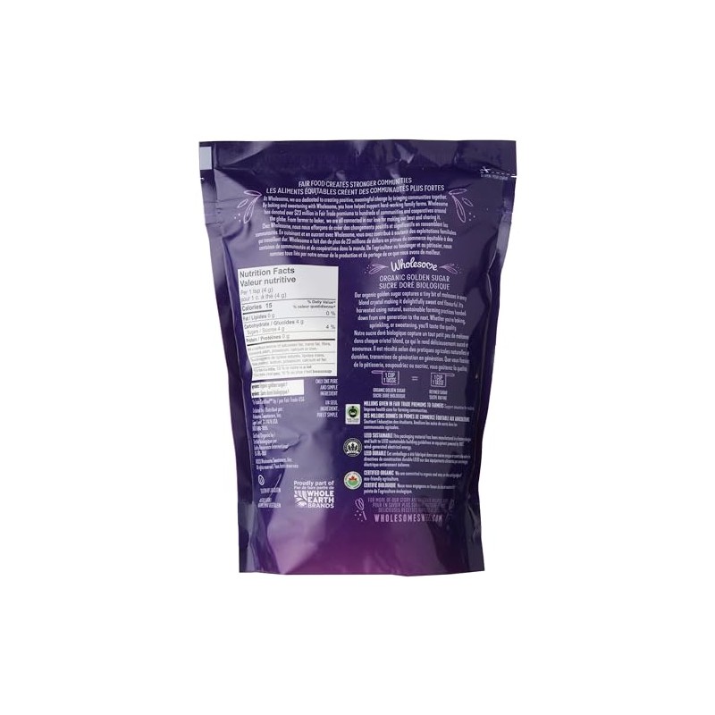 Wholesome Sweeteners, Organic Sugar, Cane, 2 lb
