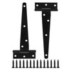 2 Pack T Hinges 200mm (8") with Screws, Heavy Duty