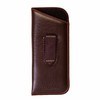 Calabria Slip-In Eye Glasses Case w/Plastic Pocket Clip Faux Leather