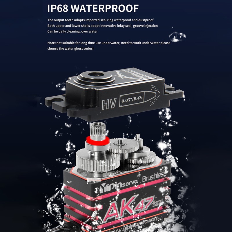 YIPINServo AK47 47KG 180° HV Magnetic Induction Waterproof Brushless Digital