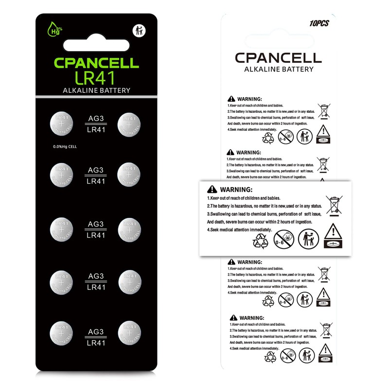 50 Pack LR41 Batteries, AG3 L736 392 384 192 Premium
