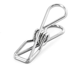 DURABLE 40 Pack Stainless Steel Small Clothes Pins Durable Clothes Pegs Multi-Purpose Me