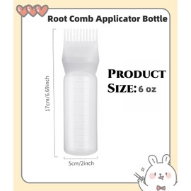 FXSPLCZ Root Comb Applicator Bottle Oil Applicator for Hair Dye Hair Oiling Bottle with Graduated Scale (White)