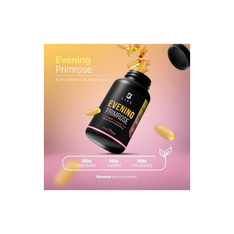 Aceite de Prímula (Onagra) de 180 Cápsulas Blandas de 1000mg.