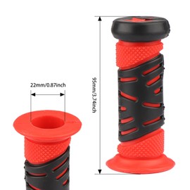 Gladder 2-Pair Kids' Bike Handlebar Grips Bicycle Rubber Handle Grips Universal for Boys' Girls' Balance Bike 12-20 Inch Bicycle (Red, 95mm)