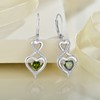 Rocayi Heart Peridot Earrings 925 Sterling Silver Infinity Dangle Drop