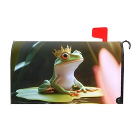 Summer Frog Mailbox Covers Magnetic Waterproof Standard Size Mailbox Cover Wraps Post Letter Box Cover Decor for Outside Garden Yard Farmhouse Home (Frog, 21x18 inch)