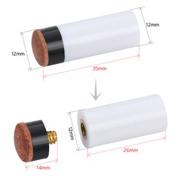 Cutefly Jungen Billard-Queue-Spitzen, weiß, 12 mm