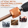 IMeanTop 1/2" & 3/4" Metal Copper Pipe Cleaner for Drill,