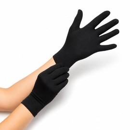 Better Handz Night Recovery Gloves – Bamboo Viscose Moisturising Gloves for Overnight Hand Care – Soft, Breathable, Lightweight, Eczema-Friendly, Cotton Alternative – Women & Men (Black) (Small)