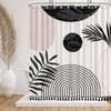 GiuMsi Boho Black and White Mid Century Leaf Shower Curtain