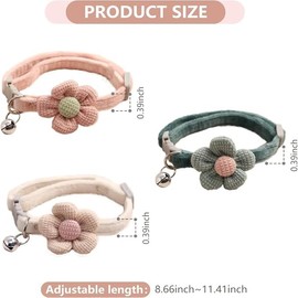 Small Dog Collar with Bell,Green Flower Cat Collar Suede Girl Cute Fancy Boys Puppy Collar with Bells for XXS XS Tiny Little Kitten Pet Female Dogs,Neck 8-12 Inch (Blue, Neck 8-12")
