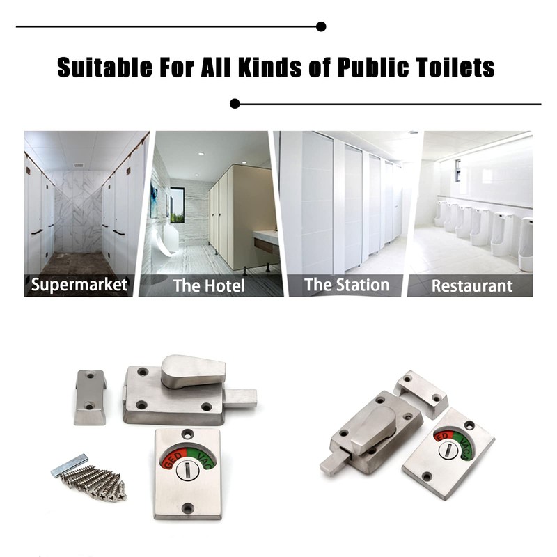 Zinc Alloy Vacant/Occupied Bathroom Lock - Privacy Indicator Bolt for