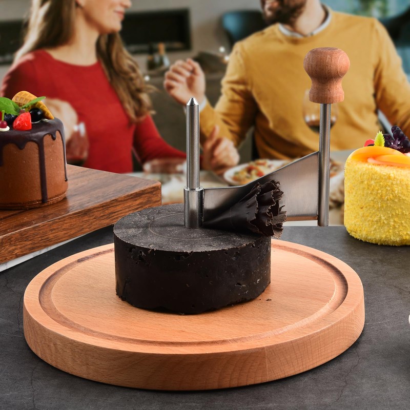 ShinianYa Girolle Cheese Curler Beech Wood-Stainless Steel - Best for