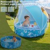 Foldable Kiddie Pool with Removable Canopy, 47in Portable Kids Swimming